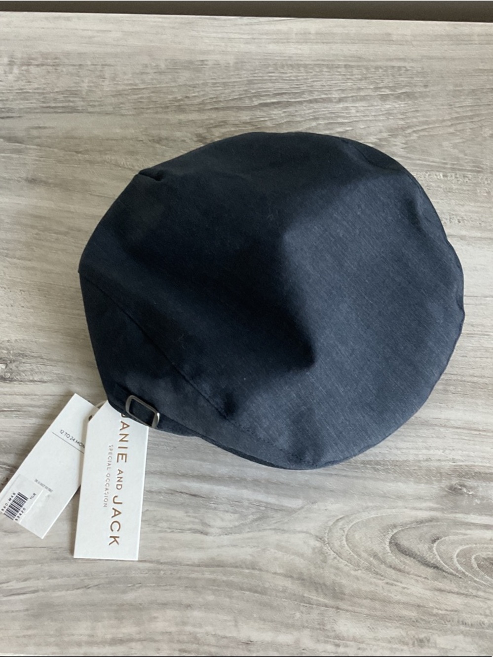 NWT Janie and Jack Kids Dark Navy Blue Newsboy Cap, 12-24 months